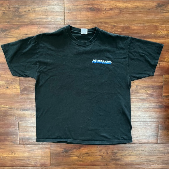 Rare He-Man.Org Black T-shirt With Lightning Back Hit Size XL - Picture 3 of 6